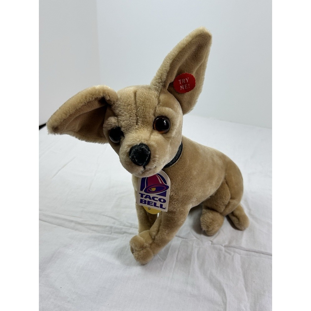 Vintage 1999 W/Tag Taco Bell Talking Chihuahua 12 Inch Plush Dog - Does Not Talk